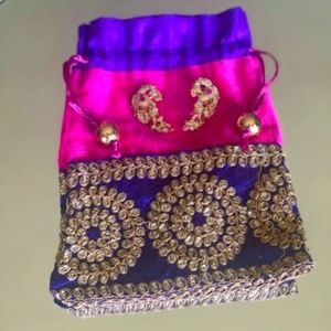 Indian gold/ruby peacock earrings